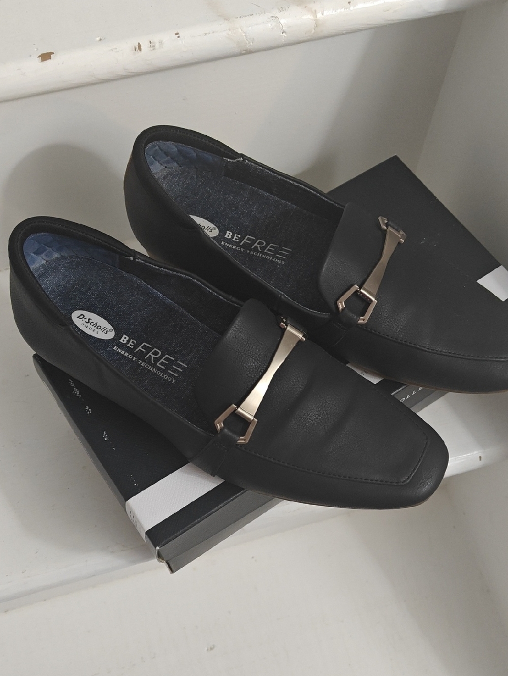 Dr. Scholl's Black Slip-On Loafers with Metal Detail Size 8M